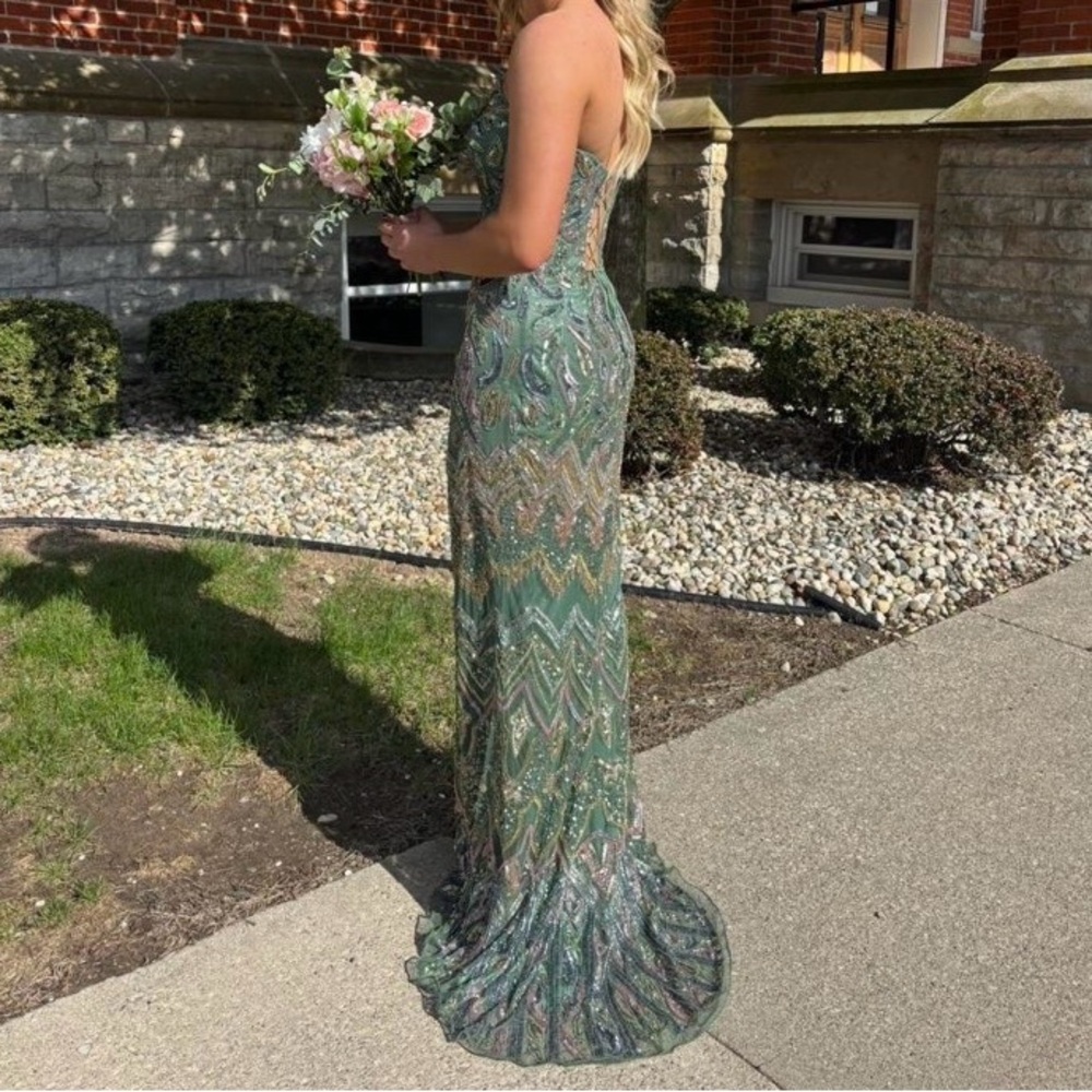Elegant Green Prom Dress originally $650, asking $300